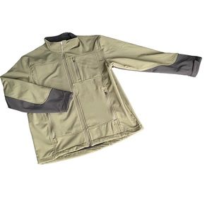 Redhead Mens Softshell Green Full Zip Jacket Outdoor Coat Water Resistant Sz L